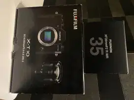 WTS Camera Mirrorless Fujifilm XT 10 inc Lensa Kit + Lensa XF 35mm