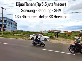 Dijual Tanah Strategis Soreang Bandung, SHM jalan utama