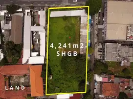 Dibawah Harga NJOP Dijual Tanah Di kawasan Senen Raya 4.241m2 SHGB