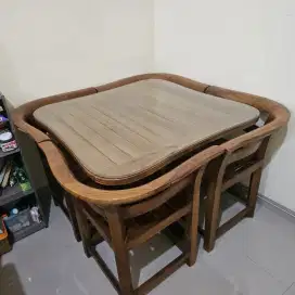 MEJA MAKAN ASLI KAYU JATI. 4 Seater.