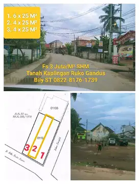 3 Tanah Kaplingan Ruko Gandus Murah Palembang