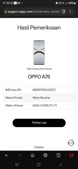 Opo A76 6/128 Like new 1 bulan pakai