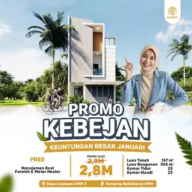 DIJUAL KOST 23 KAMAR SAMPING FAKULTAS KEDOKTERAN UMM