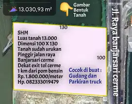 Termurah tanah nol jl. raya sudah urukan dekat exit tol cerme