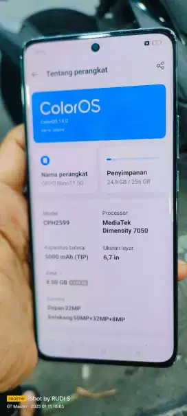 Oppo reno 11 5G ram 8+8/256 mulus fullset full ori