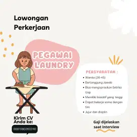 Dicari pegawai laundry