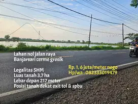 Lahan nol jalan raya banjarsari cerme gresik