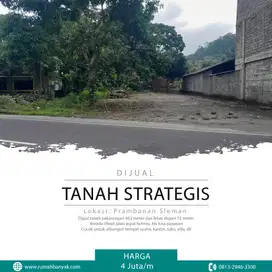 Dijual Tanah Strategis Tepi Jalan Prambanan Cocok Untuk Usaha