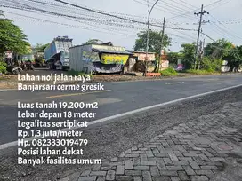 Termurah lahan nol jalan raya banjarsari cerme gresik