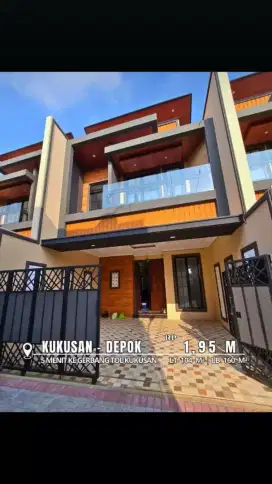 Rumah mewah 2 lantai,500 meter ke pintu Tol,kukusan,Beji-Depok