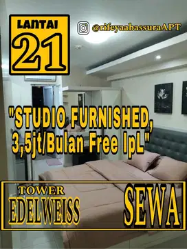 DISEWAKAN STUDIO FURNISH APARTEMEN BASSURA CITY EDELWEISS FREE IPL