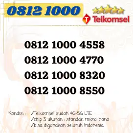 Nomor Cantik simpati seri 1000 rapi Kartu perdana Telkomsel