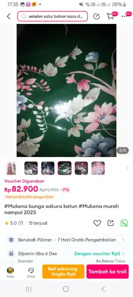 Mukena motif bunga