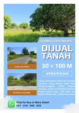 Tanah dijual di lokasi yang strategis di Kota Tambolaka SBD