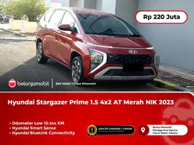 [ LOW KM 10RB ] Hyundai Stargazer Prime 1.5 4x2 AT Merah 2023/2024