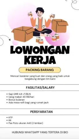 lowongan kerja bagian gudang pria wanita