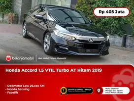 [ LOW KM 26RB ] Honda Accord 1.5 VTIL Turbo Sensing AT Hitam 2019/2020