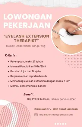 DIBUTUHKAN SEGERA!! Eyelash Extension Therapist