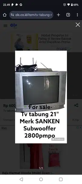 Di jual tv tabung SANKEN 21 in