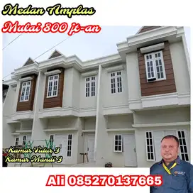 RUMAH  2 LANTAI KAMAR 3 MEDAN AMPLAS MULAI 800 JT-AN