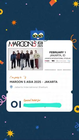 JUAL TIKET MAROON 5 DI CAT 4 6 JUTA (NEGO)