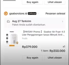 Dijual Air Fryer Gaabor 4.5L Jarang Dipakai, Kondisi Mulus!