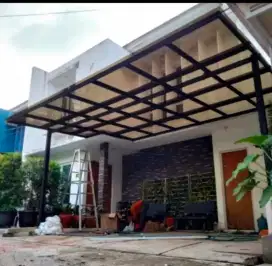 Kanopi baja ringan atap solar flat 1,2m all in m²