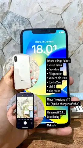 Iphone x 64gb fullset