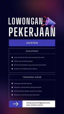 LOWONGAN KERJA (LOKER) ASISTEN