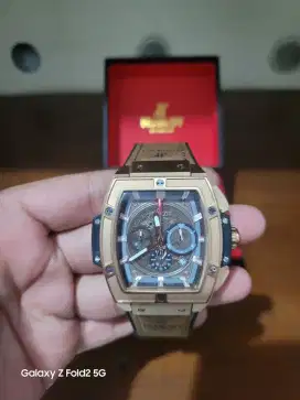 Hublot senna champion chrono tgl aktif leather gold ori limited sby