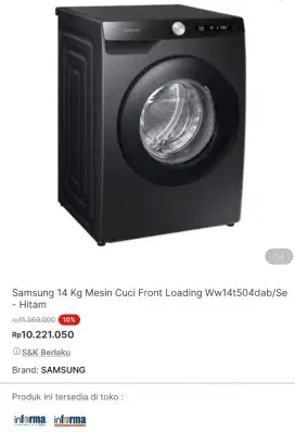 Mesin cuci samsung 14 kg front load