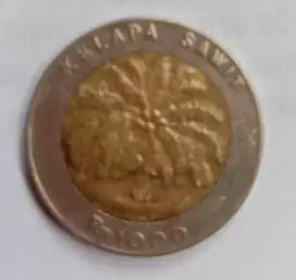 Uang coin antik pecahan Rp 1000 kelapa sawit seri th 1996