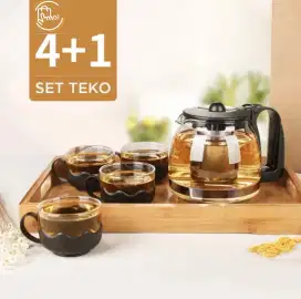 Miniso set cangkir teh kopi Kaca baru