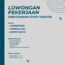 Lamaran kerja Staff Kantor