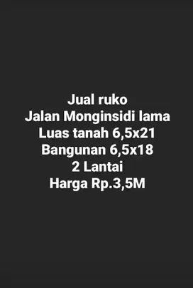 ruko jl monginsidi lama pusat kota