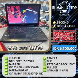 asus rog. core i7. ssd 256 hdd 500gb. ram 8gb. vga nvidia 4gb. fullset