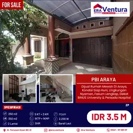 Dijual Rumah Mewah Di Araya, Kondisi Siap Huni