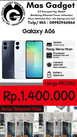 Samsung A06 Ram 4GB Internal 64GB Baru Garansi Resmi Harga Promo