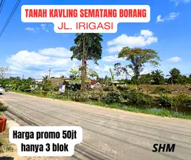 Tanah kavling sematang borang jalan irigasi