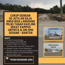 JUAL TANAH DEKAT KAMPUS UNTIRTA SERANG