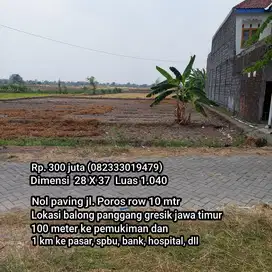 Lahan nol paving jl. poros lokasi dekat pasar