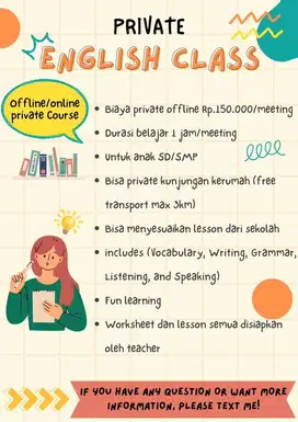 PRIVATE ENGLISH CLASS / LES BAHASA INGGRIS