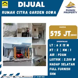 DIJUAL RUMAH FULL FURNISH DI CITRA GARDEN GOWA