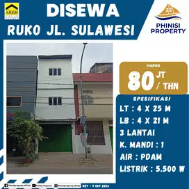 DISEWAKAN RUKO HARGA MURAH JALAN SULAWESI