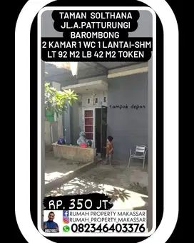 Rmh Taman Solthana Jln A.Patturungi Barombong kmr 2 WC 1 SHM T42/92