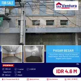 Dijual Ruko Hitung Tanah Di Daerah Pasar Besar, Area Ramai