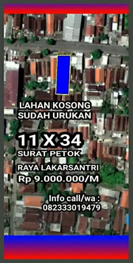 Lahan kosong nol jl raya lakarsantri arah menganti