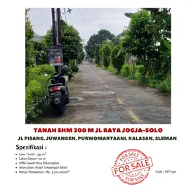 Tanah SHM dekat jl raya solo purwomartani kalasan