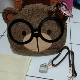 Tas ori kepala Cream bear