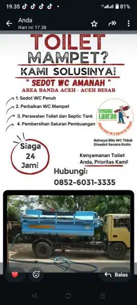 JASA SEDOT WC AMANAH DAN TERPECAYA